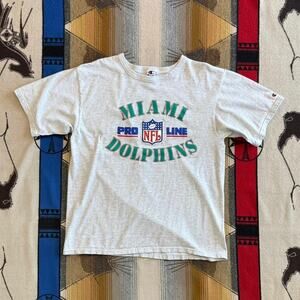 Vintage 90s Miami Dolphins Champion Pro Line T-Shirt Size XL 1994 NFL Football